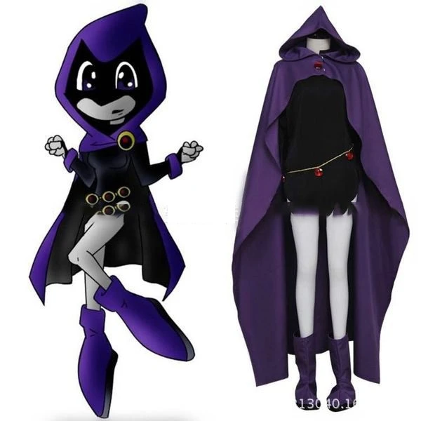 Teen Titans Raven Costume Cosplay For Kids And Adult 4 Teen Titans Raven Costume Cosplay For Kids And Adult - Image 4