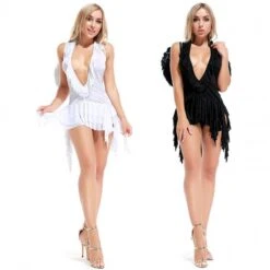 Halloween Sexy Dark Angel White Angel Costume