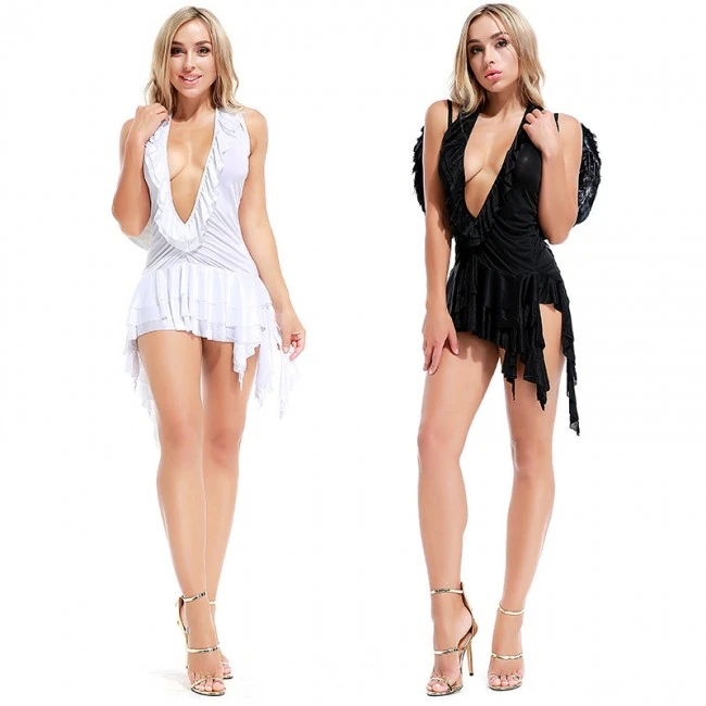 Halloween Sexy Dark Angel White Angel Costume 4 Halloween Sexy Dark Angel White Angel Costume - Image 4