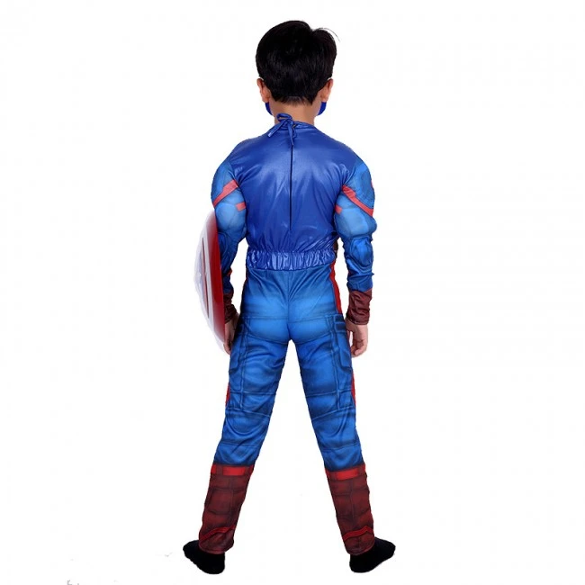 Captain America Cosplay Suit With Shield Kids Costume 5 Captain America Cosplay Suit With Shield Kids Costume - Image 5