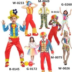 Clowns Costumes Halloween With Hat 8 Clowns Costumes Halloween With Hat -Halloween Costume For Kids Cheap Store fancy children and adult clown costume halloween 1