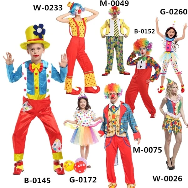 Clowns Costumes Halloween With Hat 3 Clowns Costumes Halloween With Hat - Image 3