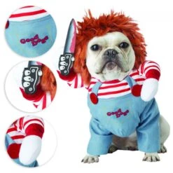 Funny Chucky Deadly Doll Halloween Dog Costume -Halloween Costume For Kids Cheap Store halloween chucky deadly doll dog costume