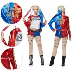 Harley Quinn Cosplay Costume For Woman - Suicide Squad -Halloween Costume For Kids Cheap Store halloween harley quinn cosplay suit