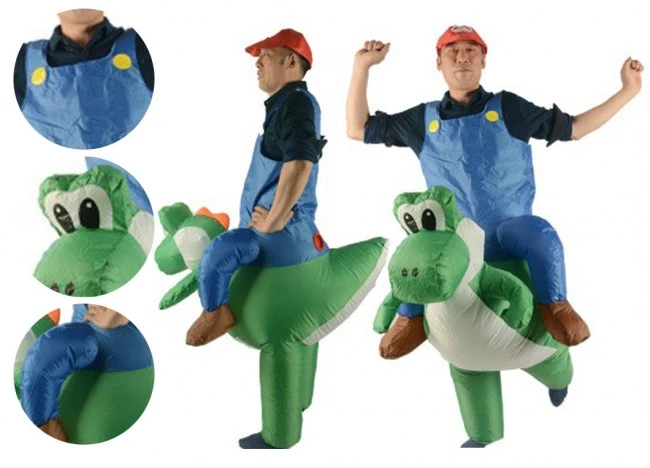 Mario Riding Yoshi Inflatable Costume 2 Mario Riding Yoshi Inflatable Costume - Image 2