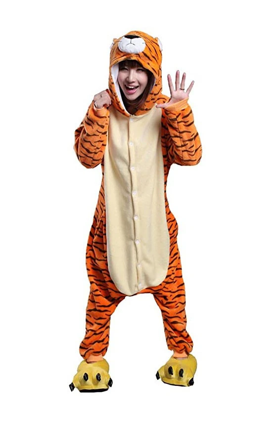 Tiger Onesie Pajamas Costume 4 Tiger Onesie Pajamas Costume - Image 4